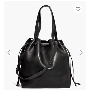 Madewell medium drawstring tote bag in black